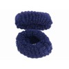 Pair of Large Navy Blue Soft Hair Ponios Donuts Bobbles Bands for Women Girls by Glitz4Girlz