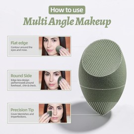 Makeup Sponge 7 Pcs Set for Liquid, Cream, and Powder, Enhanced Make Up Application, Ideal Gift,Multi-colored with 1 Mini Makeup Sponge Pink (Green)