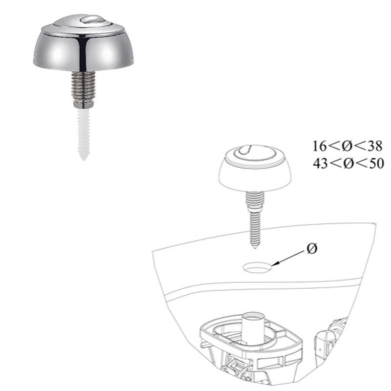 Blyxon Toilet Button Dual Flush Toilet Cistern Push Button Assembly