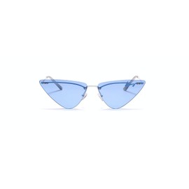 Sundaze Women's Rimless Cat Eye Sunglasses (White/Blue)