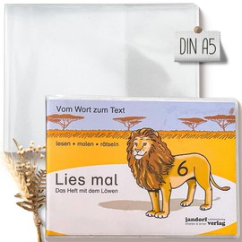 OLGS Notebook Cover DIN A5 Blank Landscape Format Strong PVC Film Transparent Premium Cover for Reading Books Cover for School Books and School Books Notebook Cover Colourless Wipe Clean White - Pack