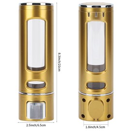 15oz Wall Mount Soap Dispenser - Manual Hand Shampoo and Shower Gel Dispenser for Bathroom and Kitchen - Lotion Container - Convenient and Stylish (Golden Shell, Silver Press)