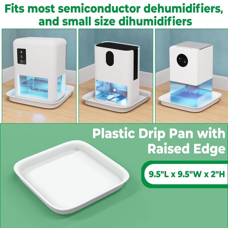 Forestchill Drip Tray for Dehumidifier, 9.5" x 9.5" x 2"