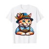 Oktoberfest Cat Funny German Bavarian Lederhosen Cat Lover T-Shirt