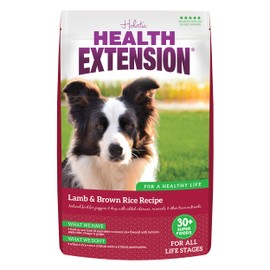 Health Extension Lamb & Brown Rice Dry Dog Food, Protein Packed Formula with Probiotics & Superfoods for Digestion & Coat Health (15lb)