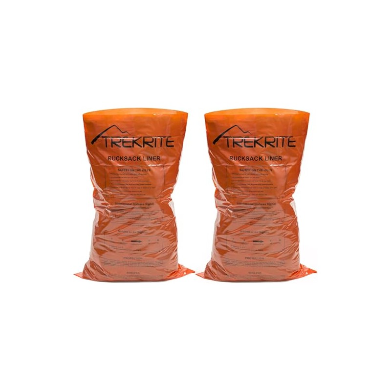 Trekrite 2 PC Waterproof Rucksack Liner - Hi Vis Orange