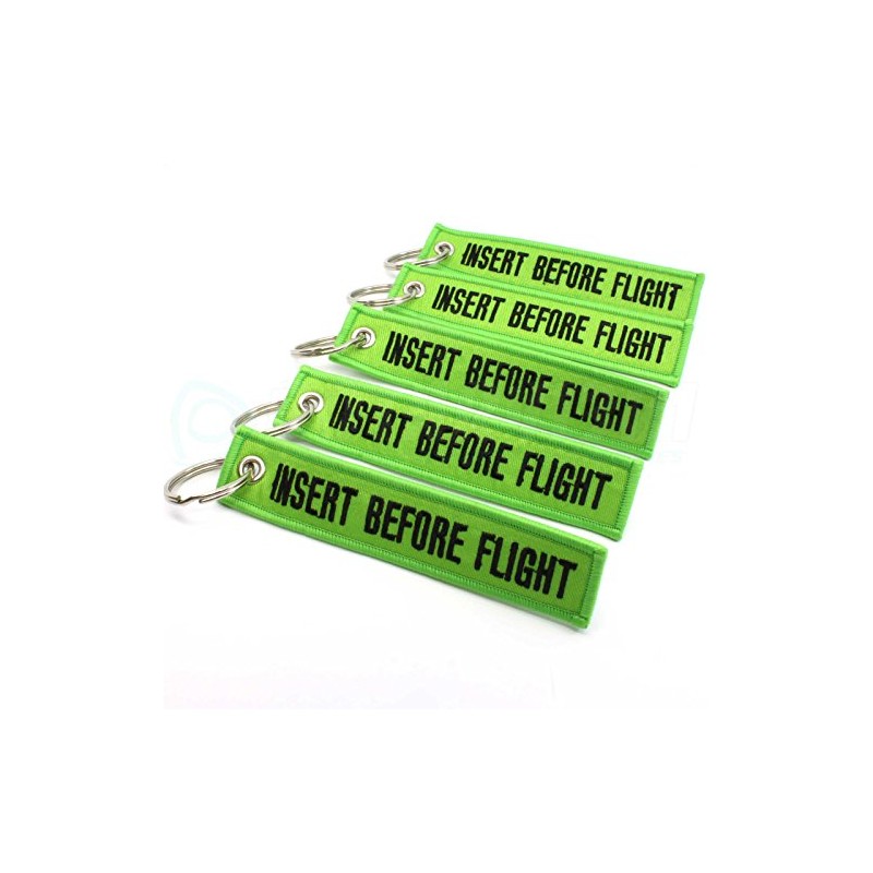 Rotary13B1 - Insert Before Flight Keychain - Lime Green/Black 5pcs