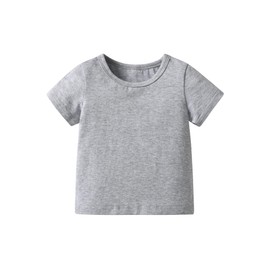 Infant Baby Boy Summer Clothes Short T-Shirt Cartoon Dinosaur Print Overall Suspender Romper Bodysuit Set Grey 18-24 Months