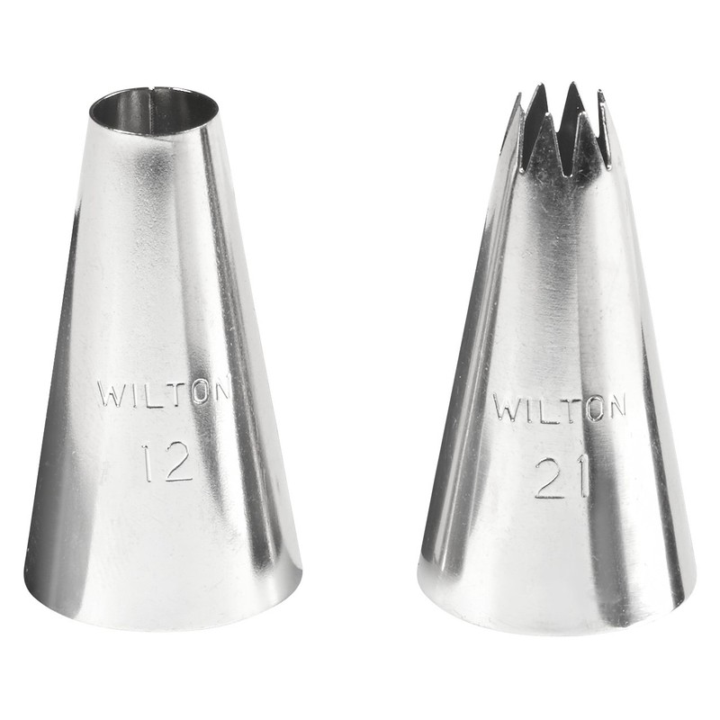 Wilton Round Piping Tip #12 and Open Star Piping Tip