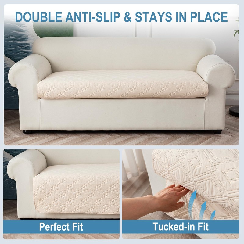 Genina 100% Waterproof Couch Cover for 4 Cushion for Dogs,