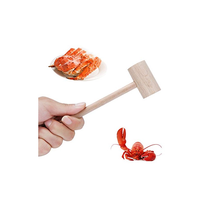 12 Pack Wooden Crab Mallets Natural Hardwood Crab Hammers Lobster