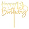 Bekaterea - Decoración para tartas de cumpleaños 13, acrílico dorado