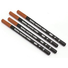 Safety Ceramic 888 Rollerball Fine Tip Refill (Black Fine Refill (Pack of 4)