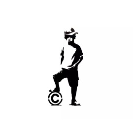 Unbranded Banksy Boy With Ball BLACK vinyl decal weatherproof dishwasher-saf