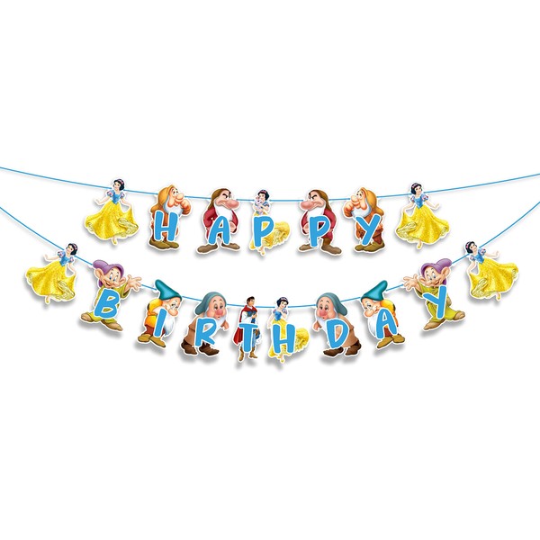 Snow White and the Sevn Dwafs Happy Birthday Banner