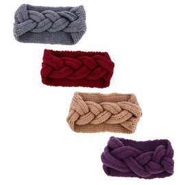 FOMIYES 4pcs Knitted Ear Warmers Headbands for Women Button Wrap Winter Hair Band Comfortable and Elastic Headband Set for Outdoor Sports Random Color