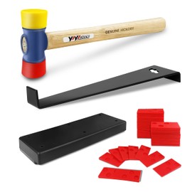 YIYITOOLS 43Pcs Laminate Wood Flooring Installation Kit,LVP Installation Kit,Vinyl Flooring Tools with 40Pcs Spacers,Double-Faced Rubber Mallet,Tapping Block,HeavyDuty Pull Bar,Laminate Flooring Tools