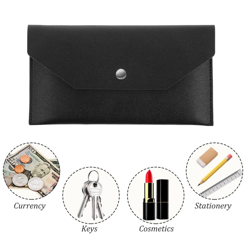 Piriuuo PU Leather Cash Envelope Wallet - Reusable Money Wallet