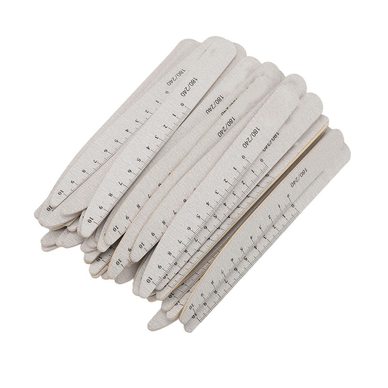 50pcs Washable Reusable Nail File with Scale Professional Home Salon
