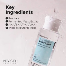 Tónico Facial Neogen Real Ferment Micro con AHA BHA, para Todo Tipo de Piel 150 mL