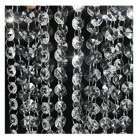 Cuentas de cristal para lámpara de araña de 20 pies, cadena de lámpara de cristal transparente para bodas, fiestas, Navidad, decoración de guirnalda de cristal