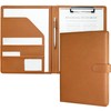Mymazn Document Folder A4 PU Leather Clipboard A4 with Clamp