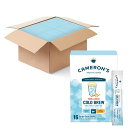 Cameron's Coffee Cold Brew Instant Single Serve Sticks, Vanilla Bean, Smooth Flavored Coffee, Sustainable, Small-batch Roasted, 128 Count