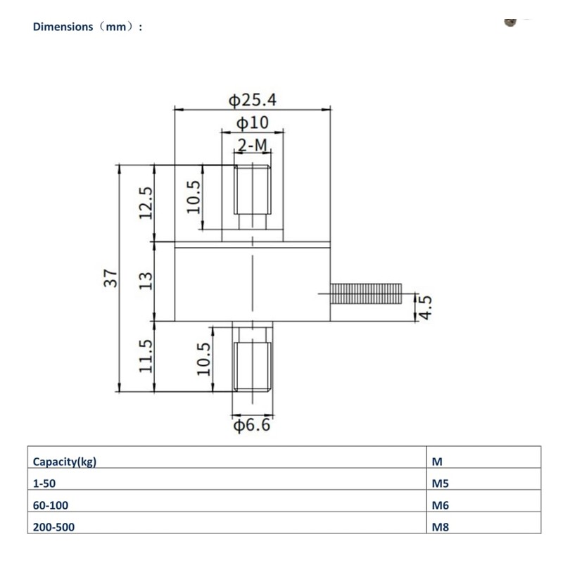 DYMH-103 50kg Mini Tension and Compression Force Sensor Inline Load