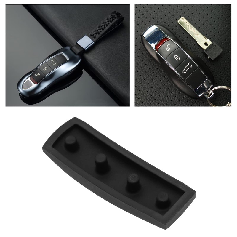 EMSea Car 3-Button Remote Key Rubber Pad Compatible with Cayenne/Macan,