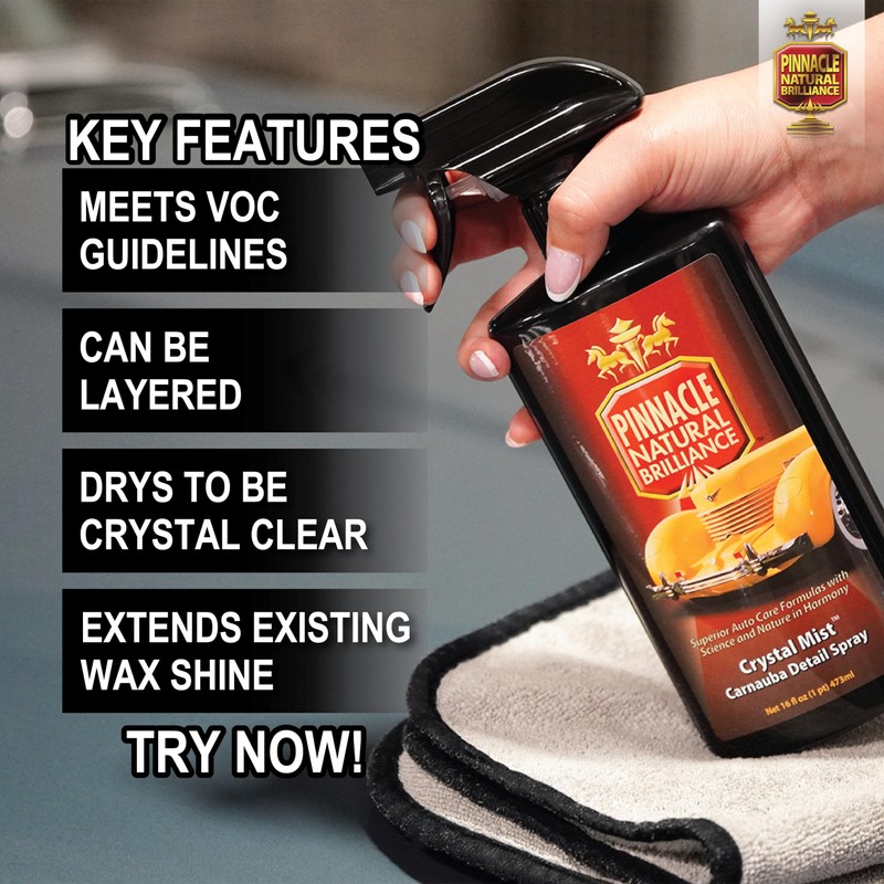 Pinnacle Natural Brilliance Crystal Mist Detail Spray | Carnauba Wax-Based