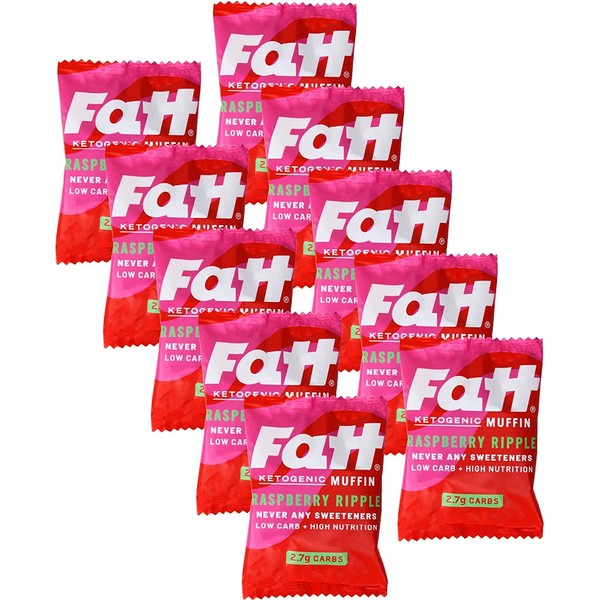 Fatt Ketogenic Raspberry Ripple Muffin - 10 x 40g Muffins