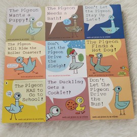 9PCS Mo Willems Pigeon Books Dont Let The Pigeon Drive The Bus Book Series Set, Pigeon Books Collection for Kids