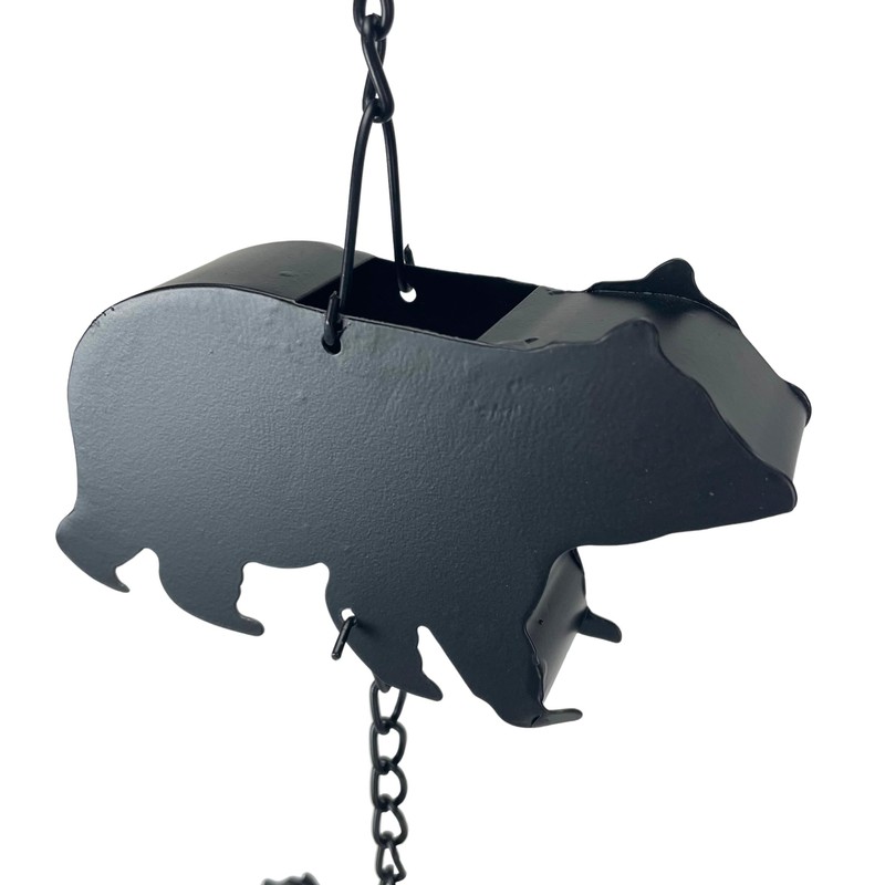 Black Bear Rain Chain - 75 inches Long with 8