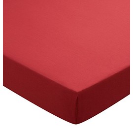 Helena Springfield Plain Dye Percale 50/50 Fitted Sheet, King, Red