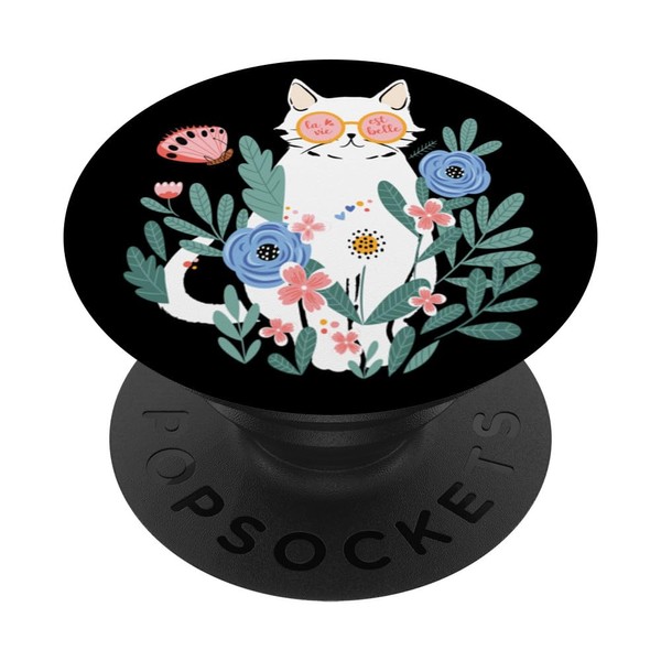 La Vie Est Belle - Funny French Cat PopSockets Adhesive