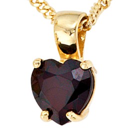 Jobo Locket Heart 333 Gold 1 Garnet Regenbogen [Jewellery]