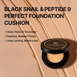 Farmstay Black Snail & Peptide 9 Perfect Cushion Foundation