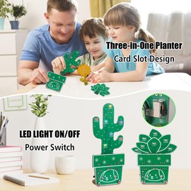 DIY Potted Plant Soldering Kit, PEMENOL Soldering Practice Projects Desktop Decoration for STEM Education Electronics Learning Family Friends Present