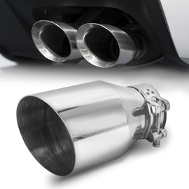 Krtopo Exhaust Tips Muffler Silver 2.5" Inlet 4" Outlet Exhaust Tip 6.7" Overall Length Stainless Steel Chrome-Plated Exhaust Pipe