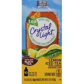 Crystal Light Iced Tea On The Go with Lemon, 10-Count, 0.7-Ounce Packages (Pack of 6)