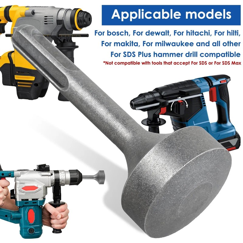 Rotary Hammer Drill SDS Plus Ground Rod Driver, 10mm Hammer