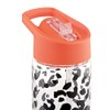 Smash Sipper Water Bottle with Straw 700m Black/Coral Leapard Print