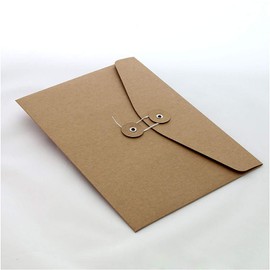 VANRA Kraft String Envelope File Folder Project Pockets File Jacket Document Organizer Flat-No Expansion A4 Letter Size (Kraft Brown, Pack of 5)