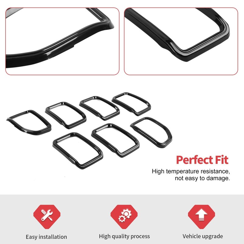 Jimen for 2021+ Grand Cherokee Grill Inserts, 7PCS Front Grille