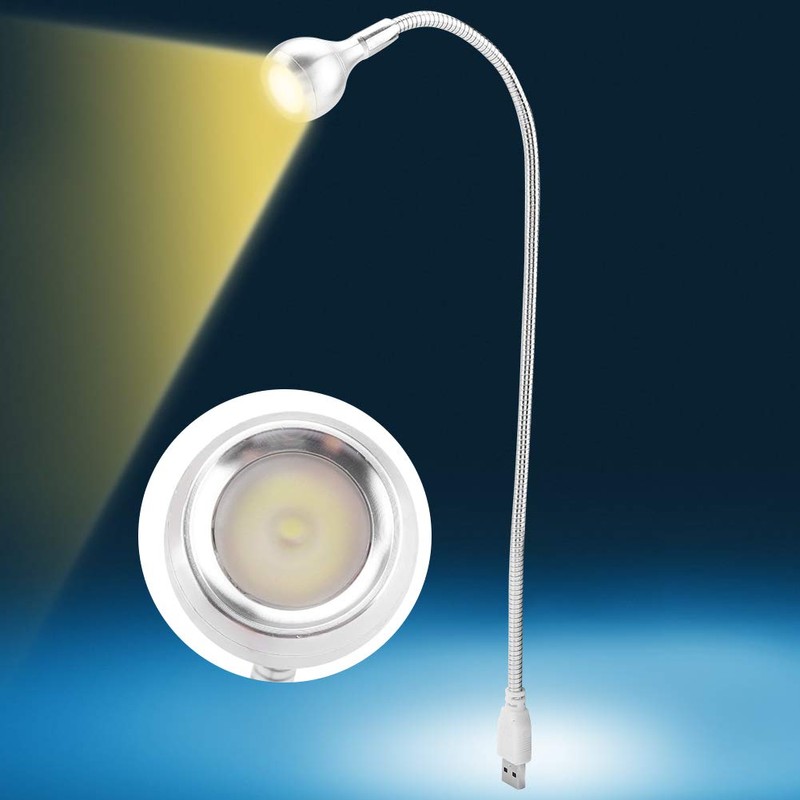 Qcwwy UBS LED Light, 1W Flexible Neck, Portable USB LED
