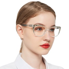 OCCI CHIARI Comfortable Womens Reading Glasses Cateye Readers 1.0 1.5 2.0 2.5 3.0 3.5 4.0 5.0 6.0(Clean 1.0)