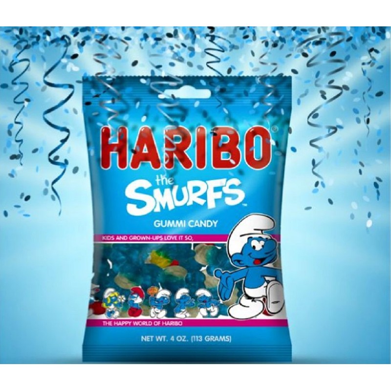HARIBO Gummi Candy, Smurfs, 4 oz. Bag (Pack of 12)