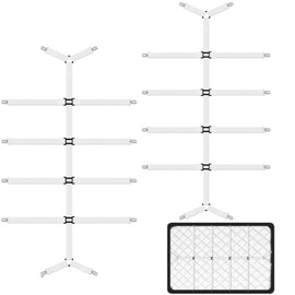 VLYX Bed Sheet Clips, 2 Pcs Fitted Sheet Clips for Bedding, Sheet Grippers, Sheet Fasteners, Adjustable Bed Sheet Straps, Mattress Clips for Fitted Sheets, Sofa Covers -White