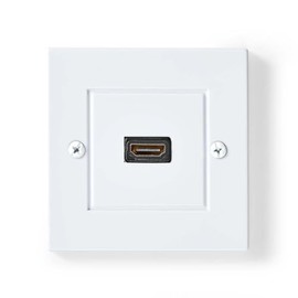 Nedis HDMI Wall Socket - 1x HDMI Female - 4K @ 60Hz - HDMI Output - Black - 18 Gbps - Gold-Plated - Box