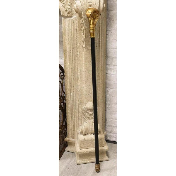Ebros Golden Egyptian God Uraeus Cobra Head Prop Decorative Walking